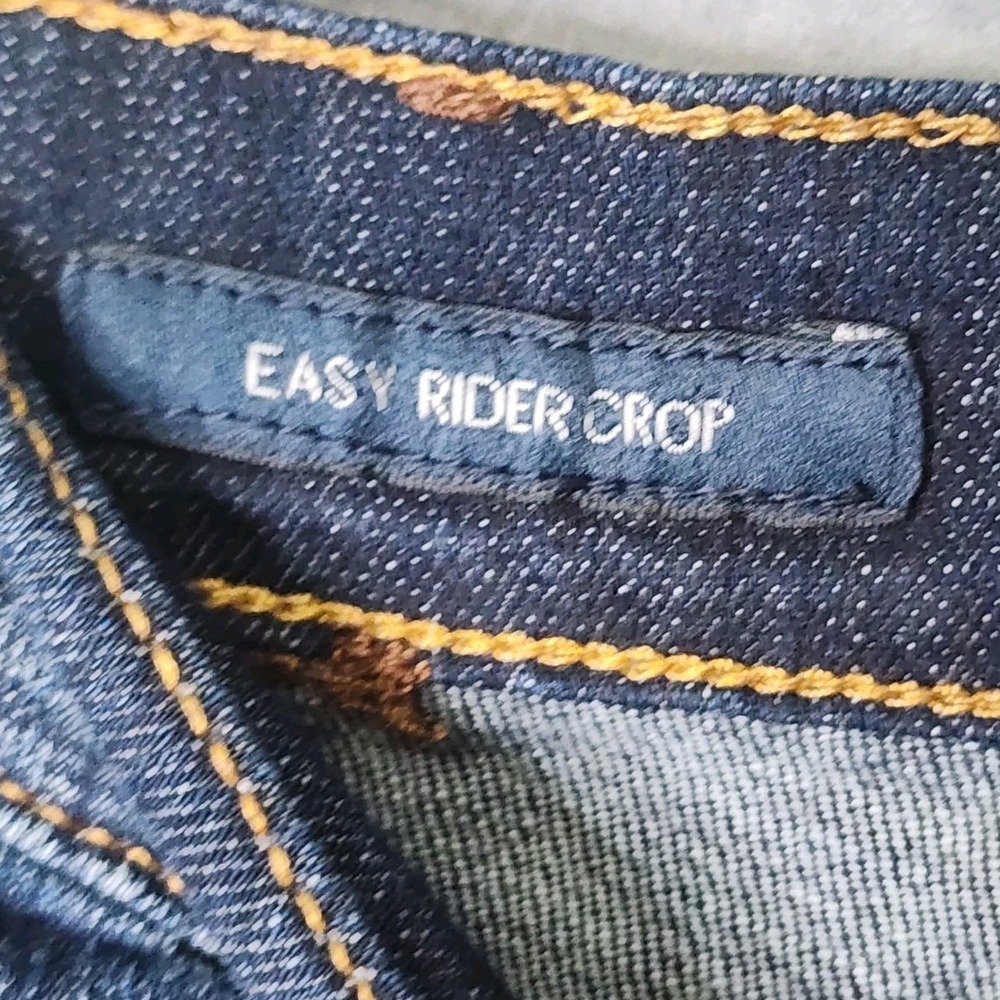Lucky Brand Jeans Womens 8/29 Blue Denim Dark Wash Easy Rider Crop 33x26 Casual - Picture 9 of 13
